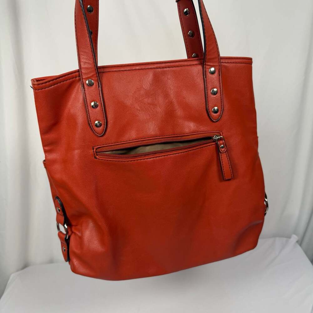 Relic Red Faux Leather Multi-Pocket Tote Shoulder Bag - Picture 5 of 12